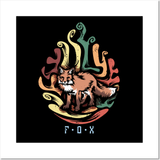 Fox |  Retro design for Fox Animal Lovers Posters and Art